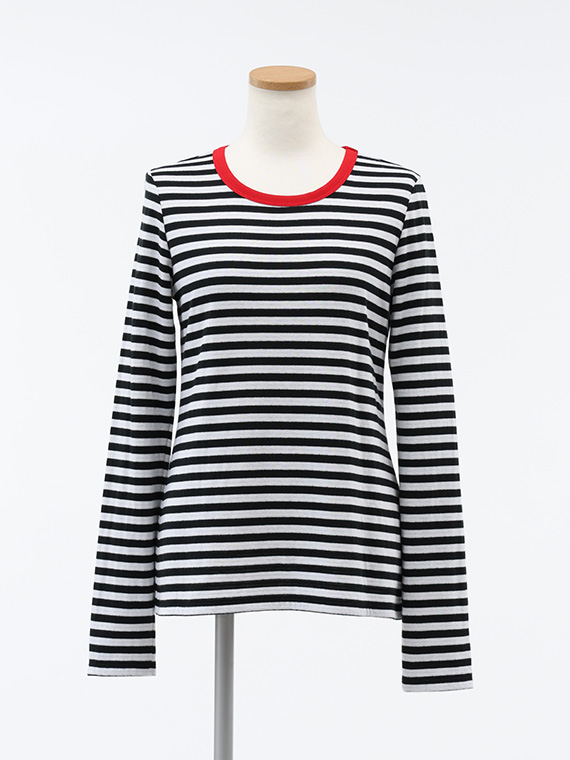 ◆婦人公論掲載商品◆ 接結 ボーダー ロングスリーブ Tシャツ