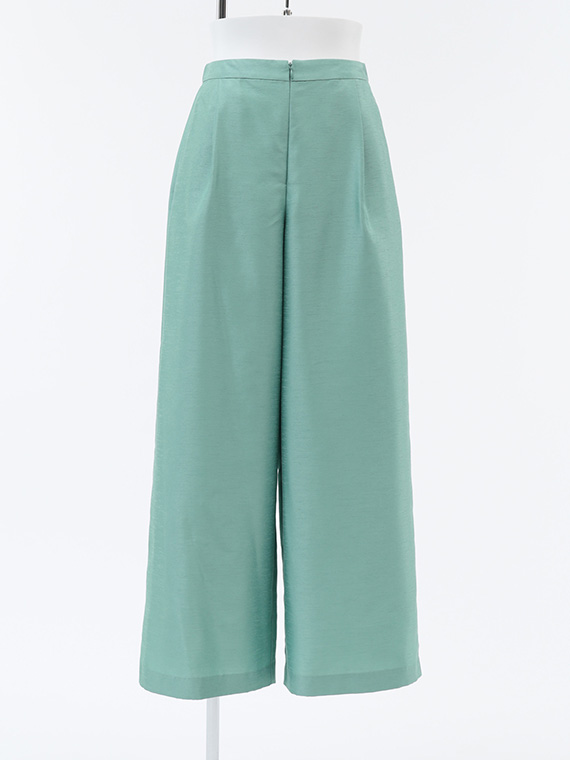 シャンブレー シャンタン ワイドパンツ