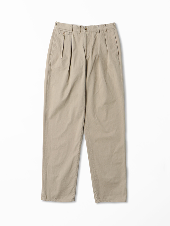 コットン高密度ライトチノ 2タックパンツ