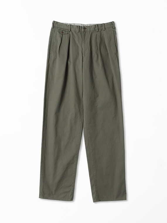 コットン高密度ライトチノ 2タックパンツ（MEN新着・Papas・MEN