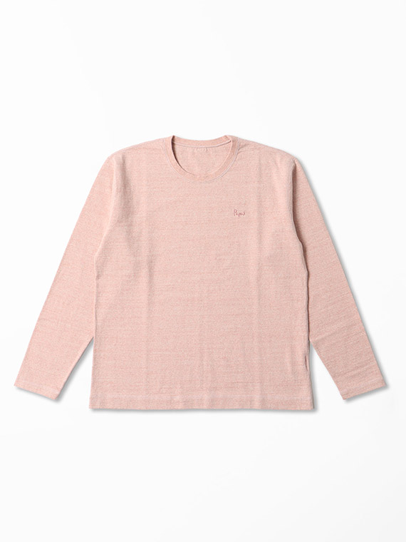 ラフィ吊り天竺 Papasロゴ クルーネック長袖Tシャツ（MEN新着・Papas