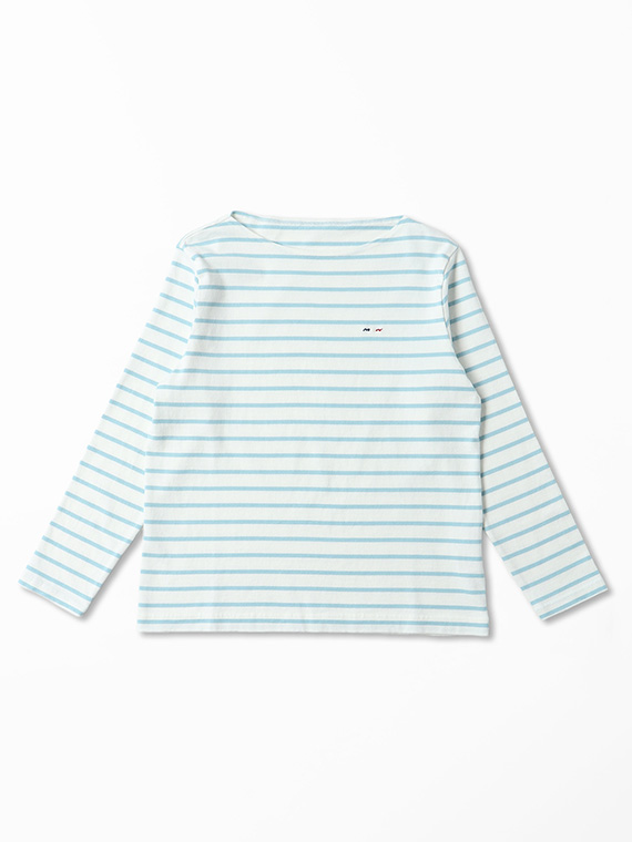 天竺ボーダー ボートネックTシャツ
