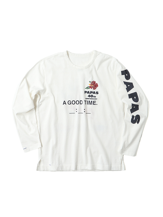 度詰天竺(反毛) トライアスロンモチーフ 長袖Tシャツ