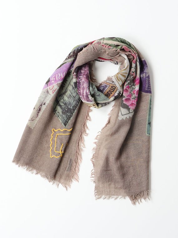 ◆婦人公論掲載商品◆ 切手プリント ストール