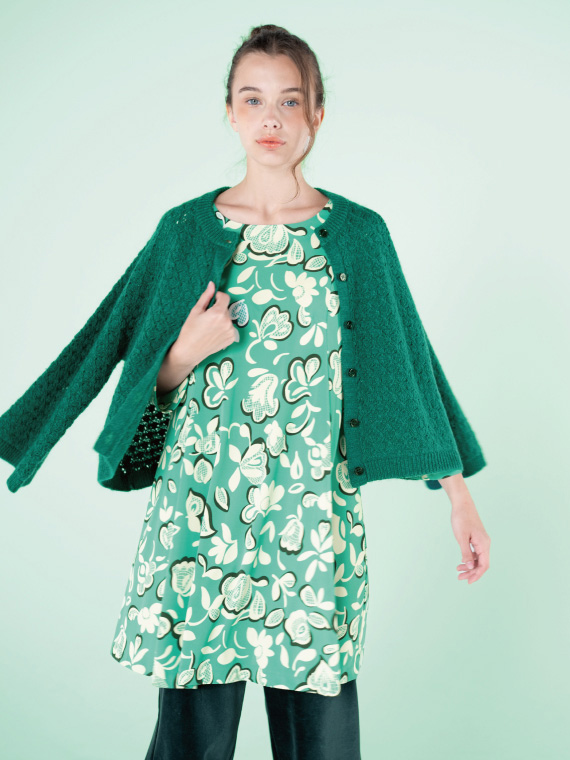 スムース × ポップフラワー プリント チュニック