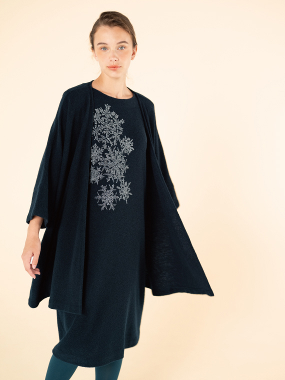 【SALE】ウールリング スノークリスタル プリント ワンピース