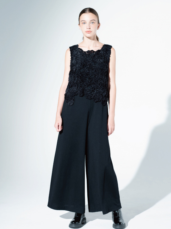 ポリエステル モール × コード刺繍 プルオーバー