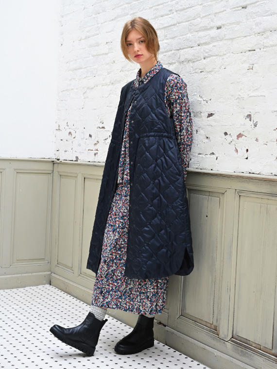 キルト × ボア ３ウェイ コート