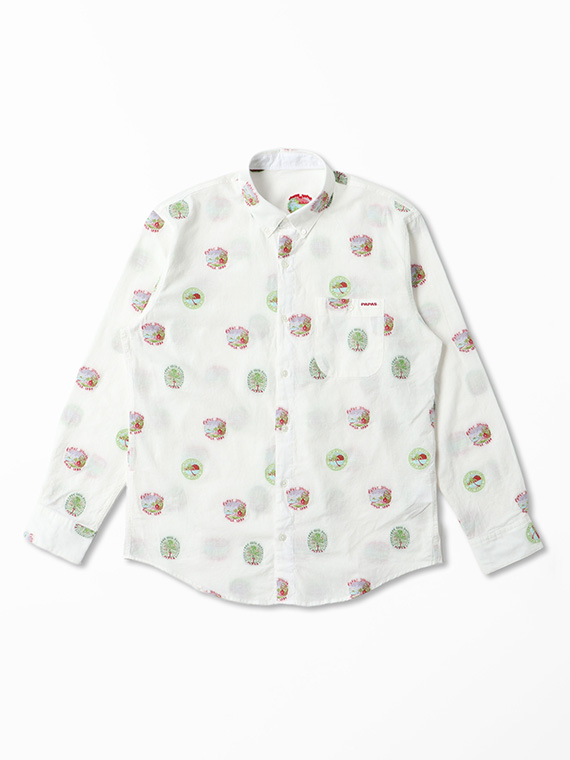 Papas40周年記念 コットン/リネン カットジャガードシャツ