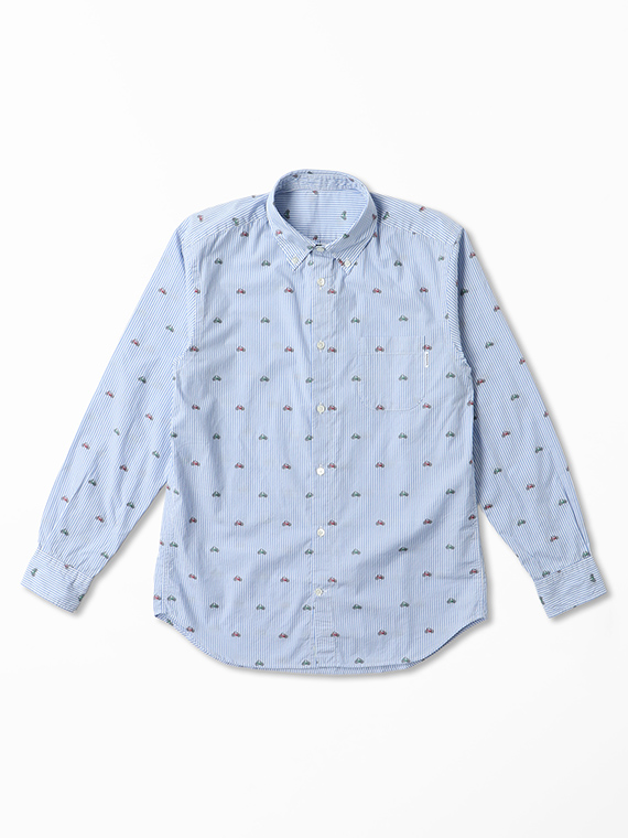 コットンポプリン カットジャガード 自転車柄 シャツ