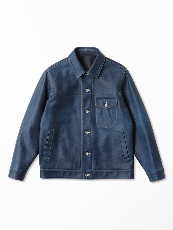 デニムプリント シープレザーブルゾン