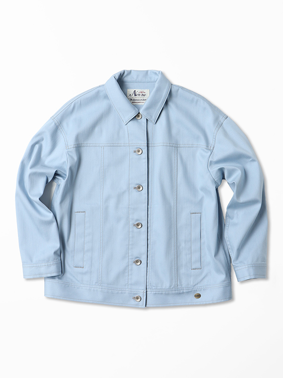 デニムライクストレッチクロス Gジャン風ブルゾン