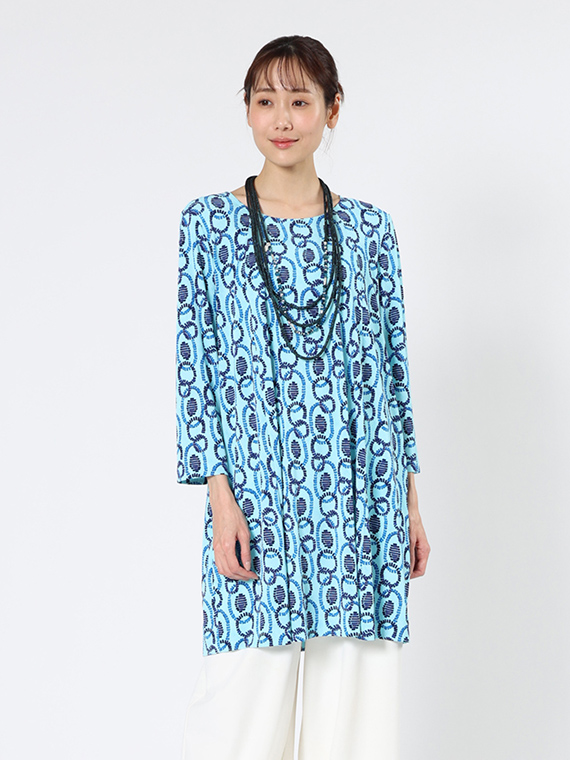 スムース × チェーン プリント チュニック
