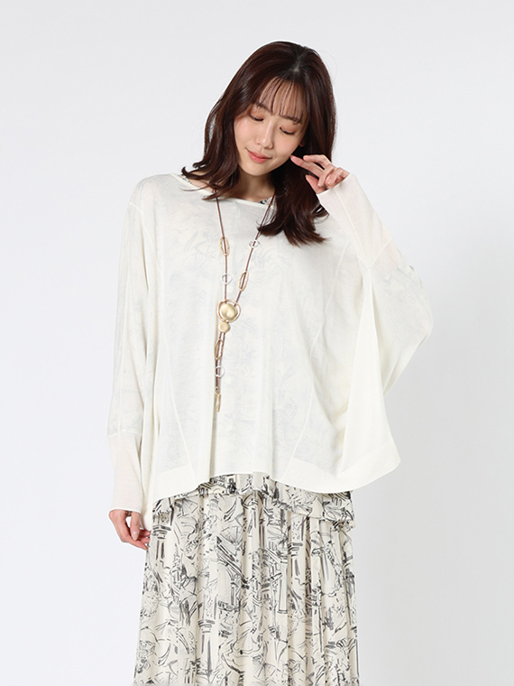 ヴィスコース 強撚 ニット プルオーバー