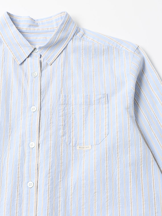 コットンドビーストライプ2WAYシャツ