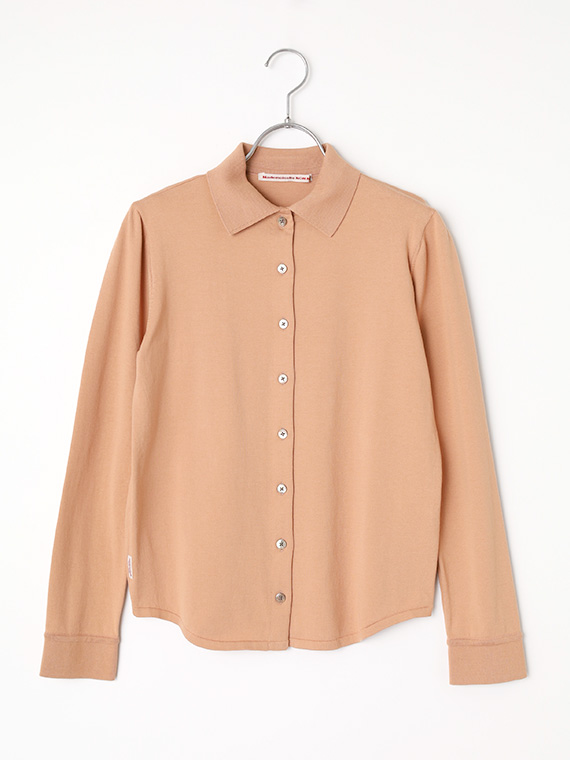 【SALE】ガスコットン天竺 衿付きニットブラウス