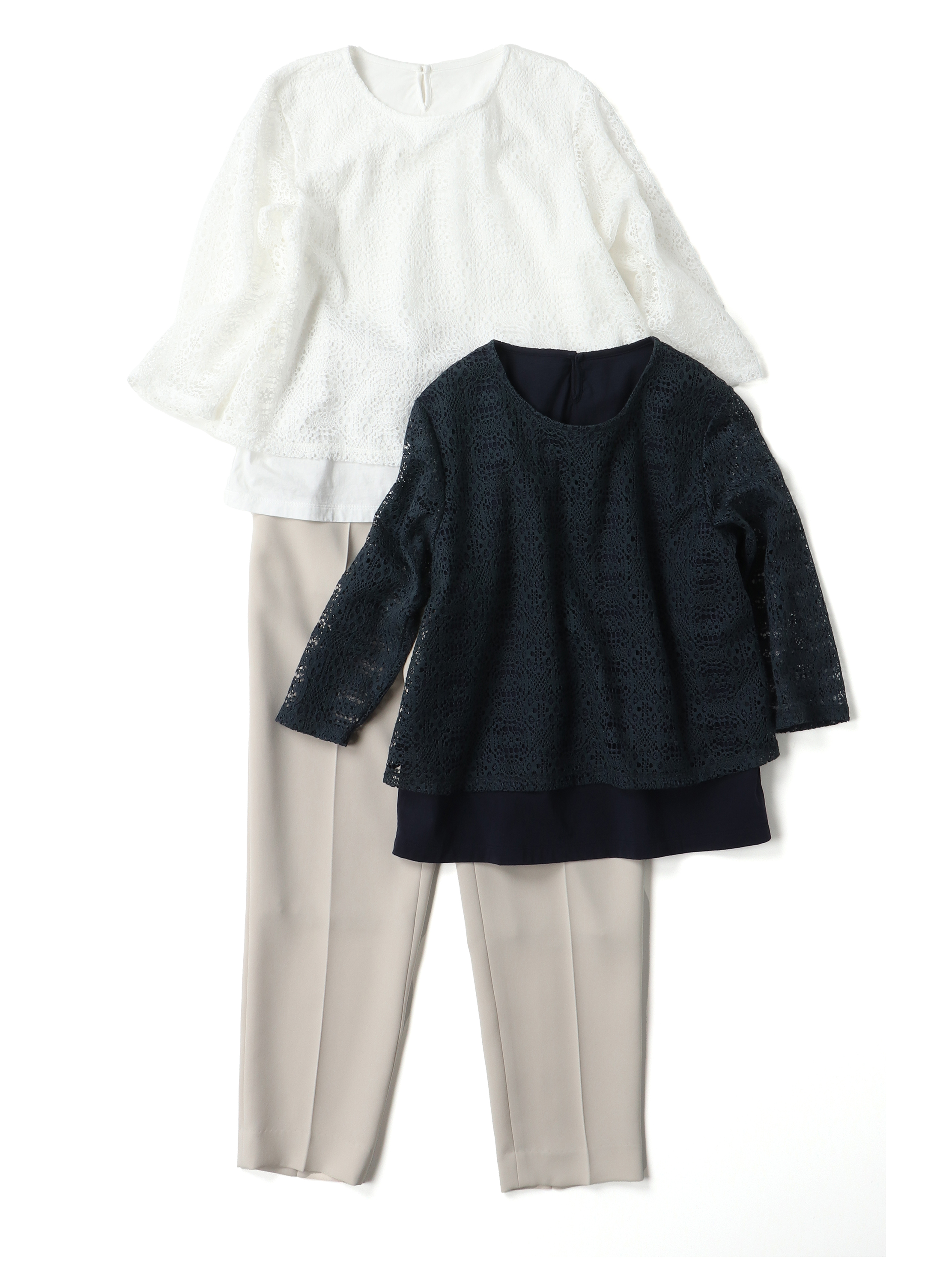 サイロプレミアム天竺Xレースコンビ デザインプルオーバー