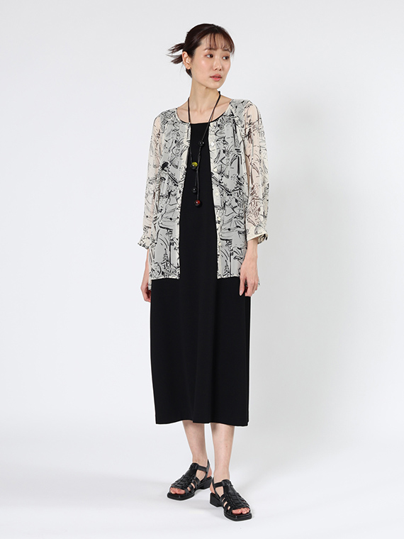 ヴィスコース ストレッチ ポンチ ワンピース