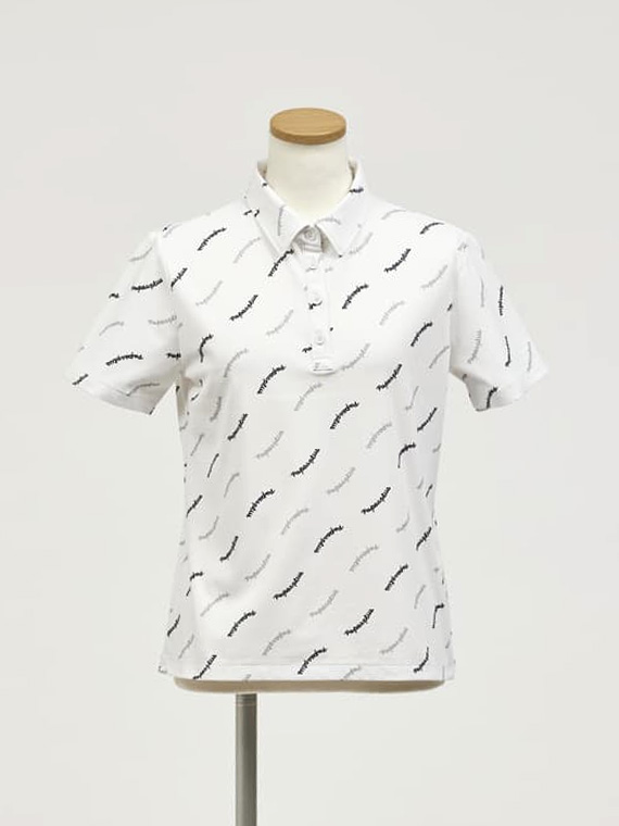 ＼再入荷／【SALE】レディースGOLF エアドットロゴプリント柄半袖ポロシャツ