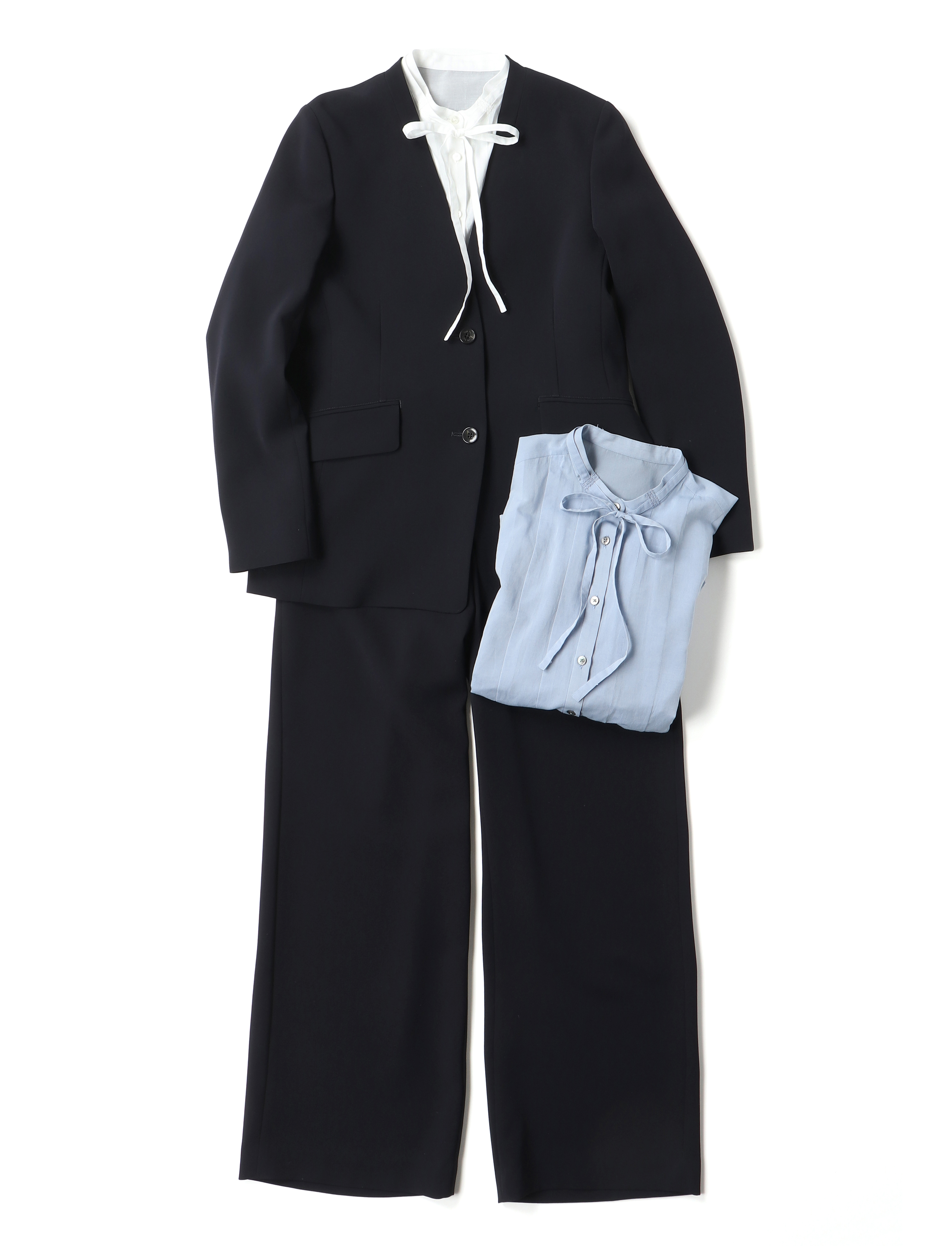 ダブルクロスストレッチ ノータックストレートパンツパンツ