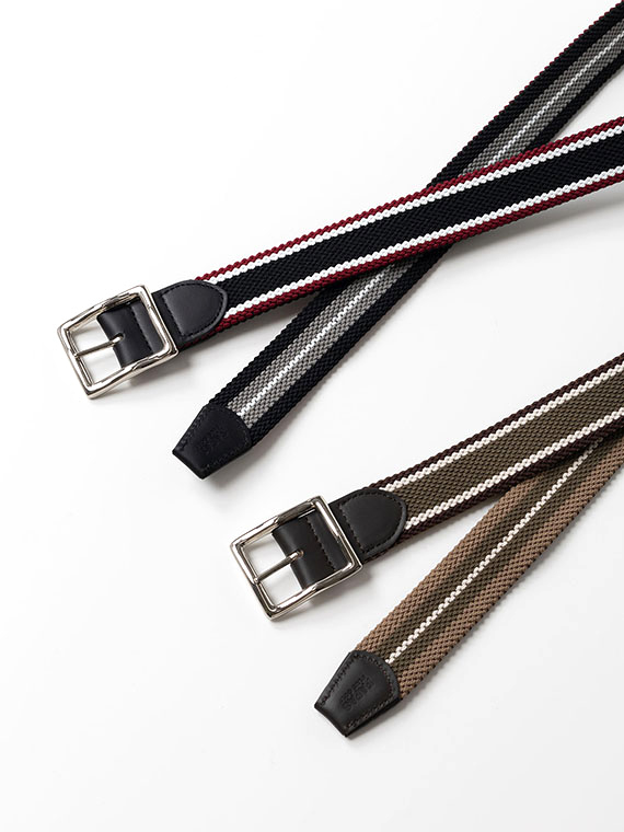 リバーシブルストライプ ゴムメッシュベルト[33mm幅]