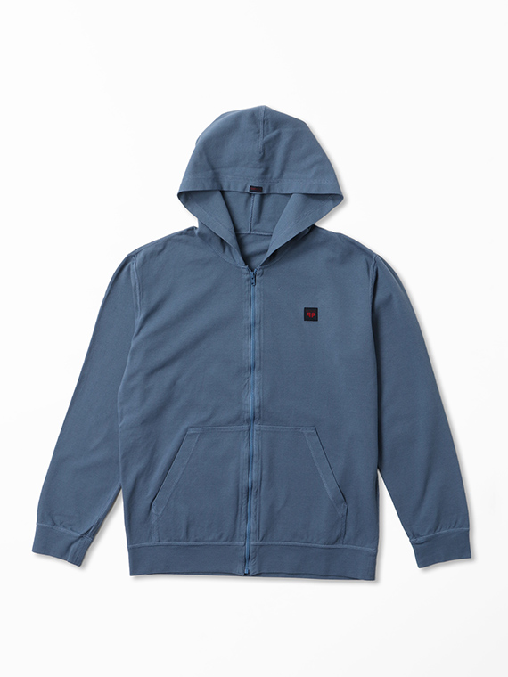 鹿の子中白染加工 モチーフプリント パーカー