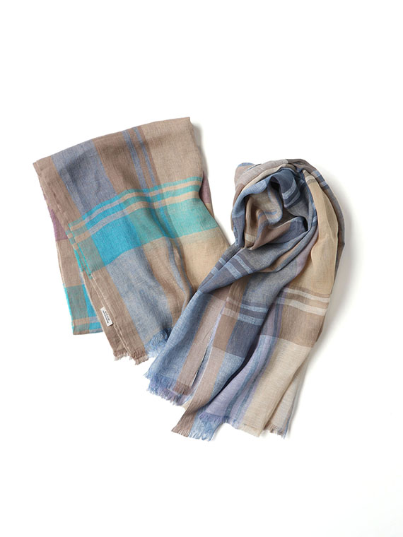 <MA.AL.BI>マルビ チェック柄リネンストール