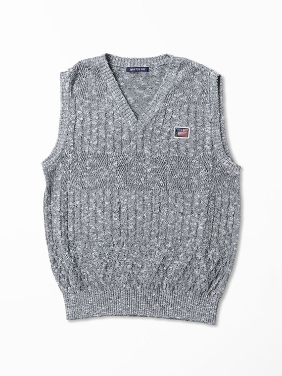 コットン/リネンフレッピー7G Vネックベスト