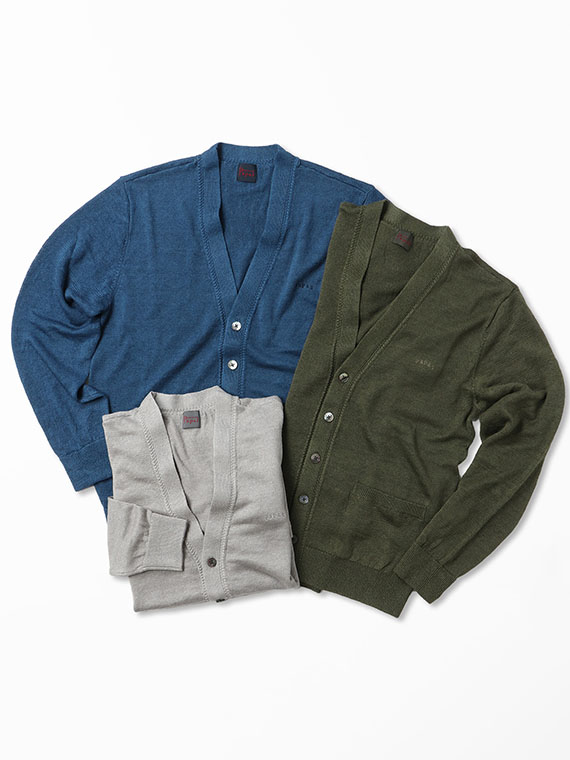 ユーロリネン天竺10G Vネックカーディガン