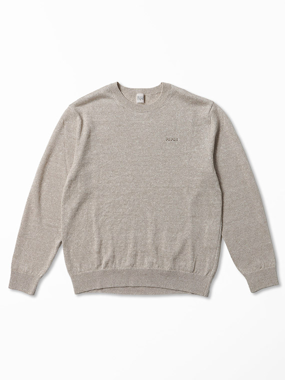 ユーロリネンウォッシャブル天竺10G クルーネックセーター