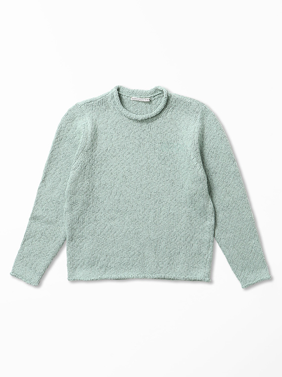 リバーススラブリリー天竺3G ロールネックニット[9分袖]