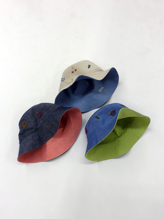 ダンガリー飛び柄刺繍 クローシュハット リバーシブル Women雑貨 シューズ 帽子 Non No Papas Web Shop