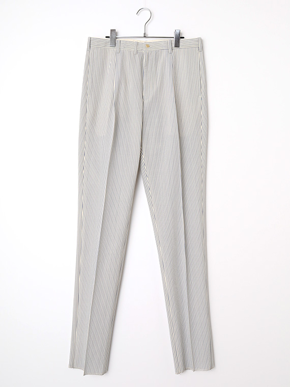 【SALE】ウール/シルクシアサッカー1タックパンツ