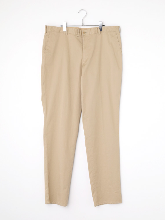 ＼再入荷／【SALE】綿麻ギャバストレッチ ノータックパンツ