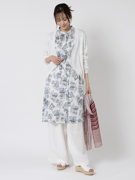 シルケット コットン モダール カーディガン