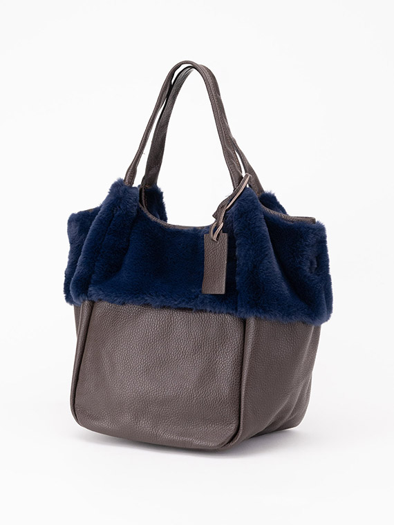 【SALE】<MARCO MASI>マルコマージ エコファー×レザーハンドバッグ