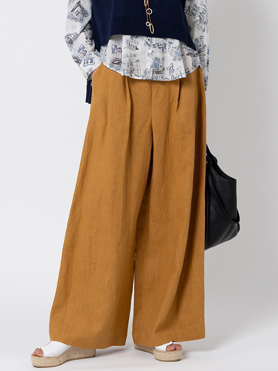 リトアニア リネン ワイドパンツ