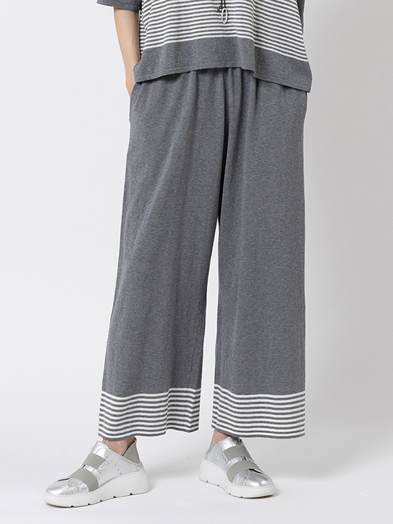 コットン 強撚 ニット パンツ