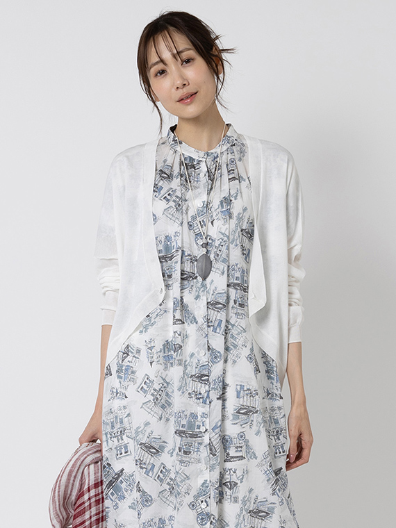 シルケット コットン モダール カーディガン