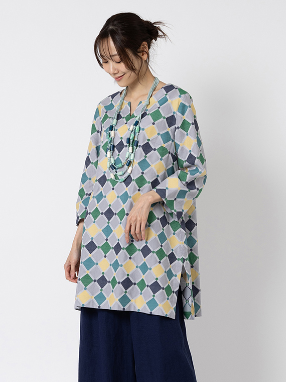 タイル ジャカード チュニック