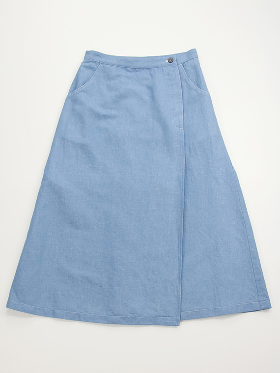 【SALE】ラフィ/リネンデニム巻きスカート