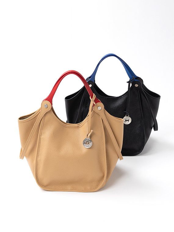 バイカラーハンドル ショルダーバッグ