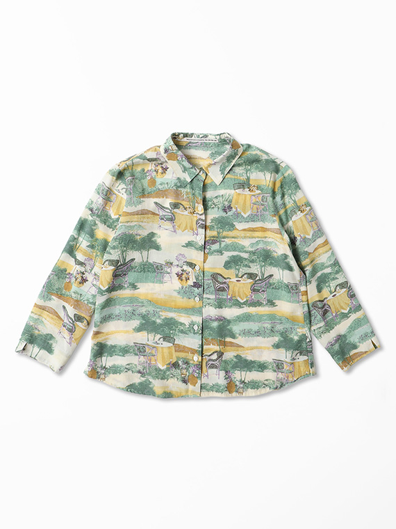 シーナリープリント 8分袖シャツ