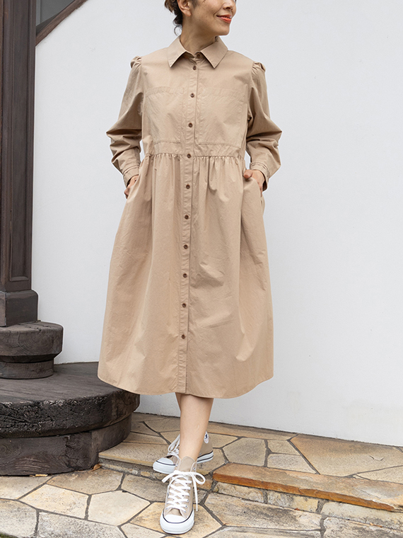 タイプライター クロス シャツワンピース