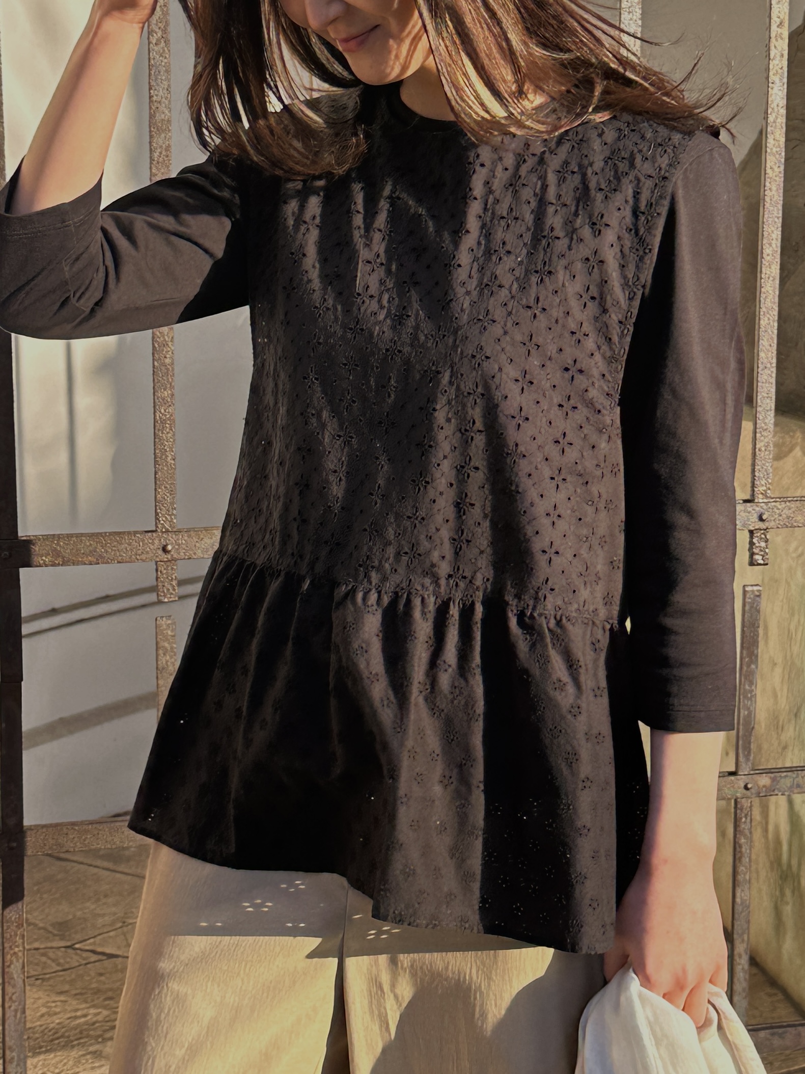 エンブロイダリーレース 3WAYブラウスジレ