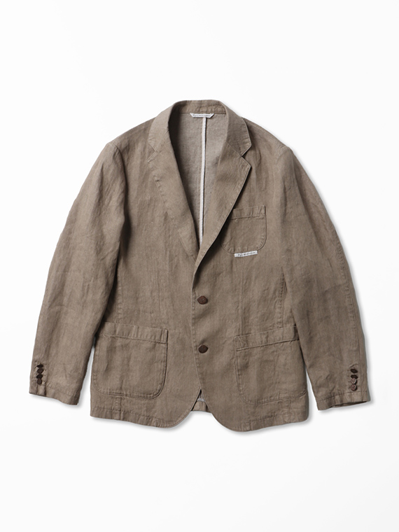10ozリネンデニム シングルジャケット