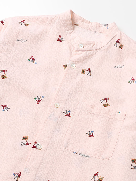 テンセルサッカープリント ポーター柄 長袖シャツ