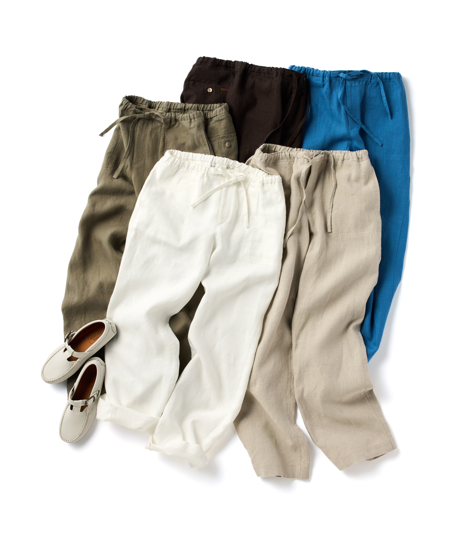 ノルマンディリネン高密度マットCC リラックスパンツ[フルレングス]