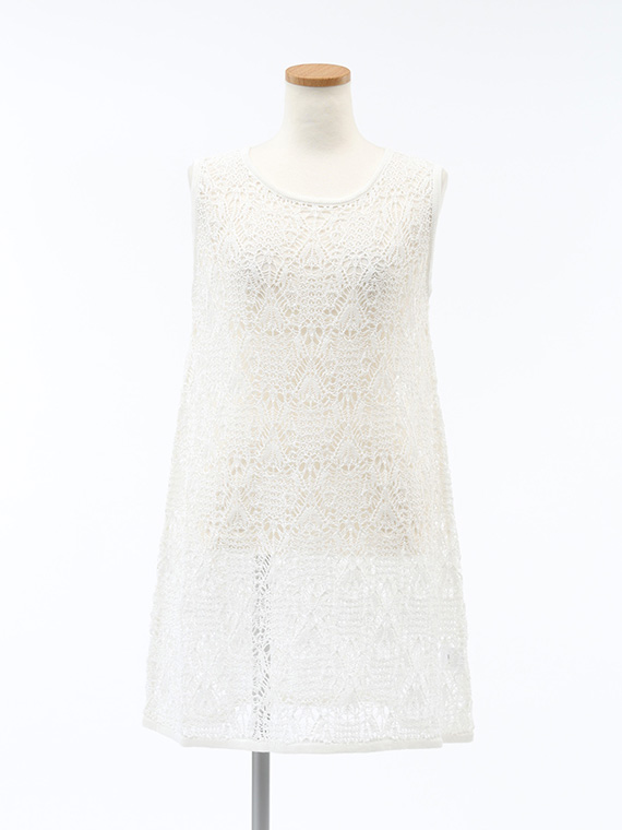 シャーリーカーン レース ニット ノースリーブ チュニック