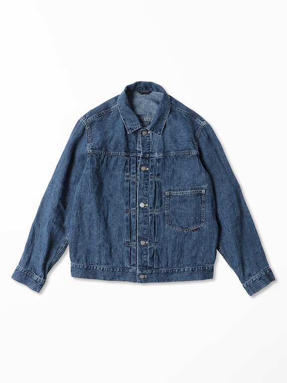 10ozリネンデニム ショート丈ブルゾン